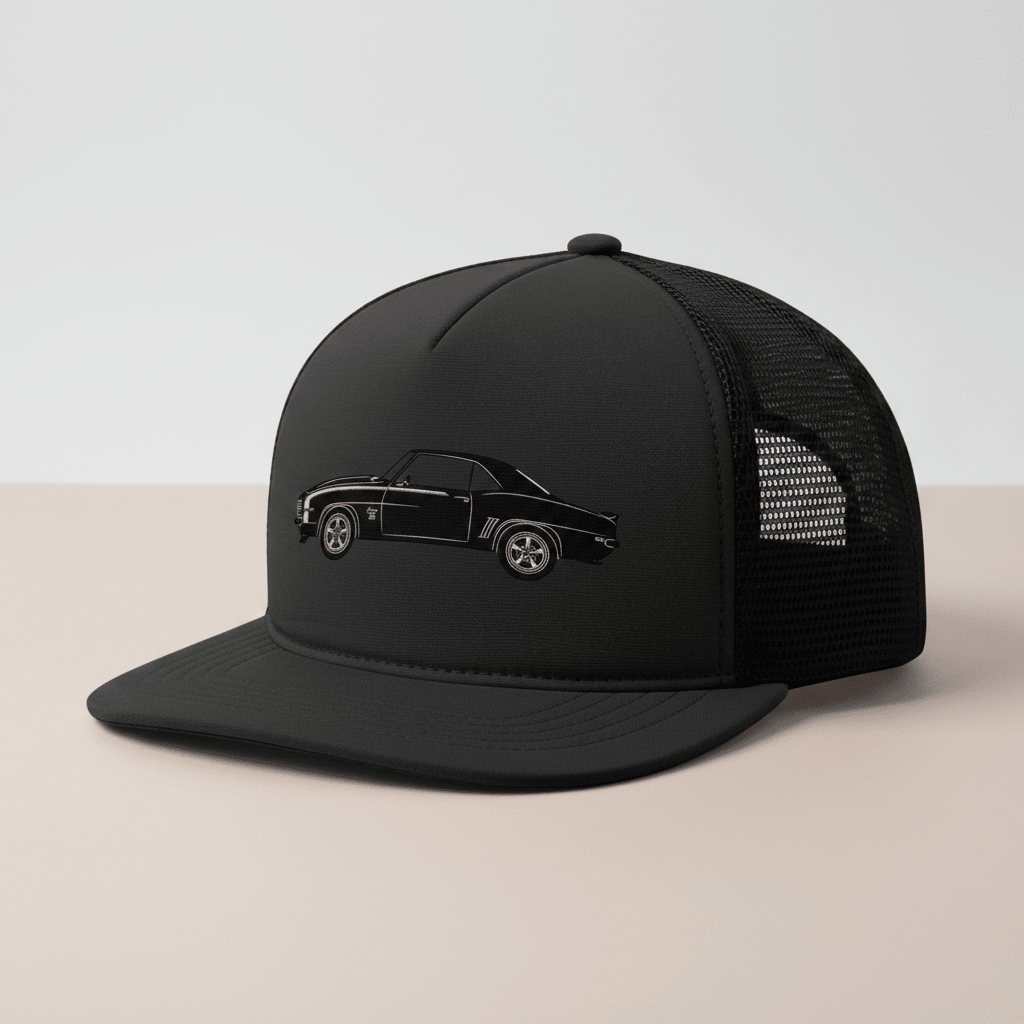 1969 Camaro SS Embroidered Trucker Cap - Driver's Perspective
