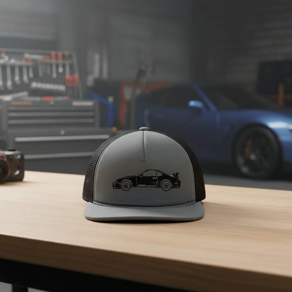 A80 Supra Embroidered Trucker Cap - Driver's Perspective