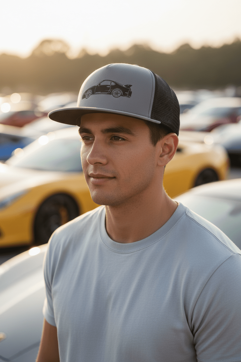 A80 Supra Embroidered Trucker Cap - Driver's Perspective