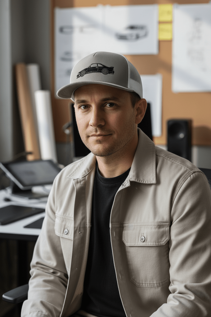 BCNR33 Embroidered Trucker Cap - Driver's Perspective