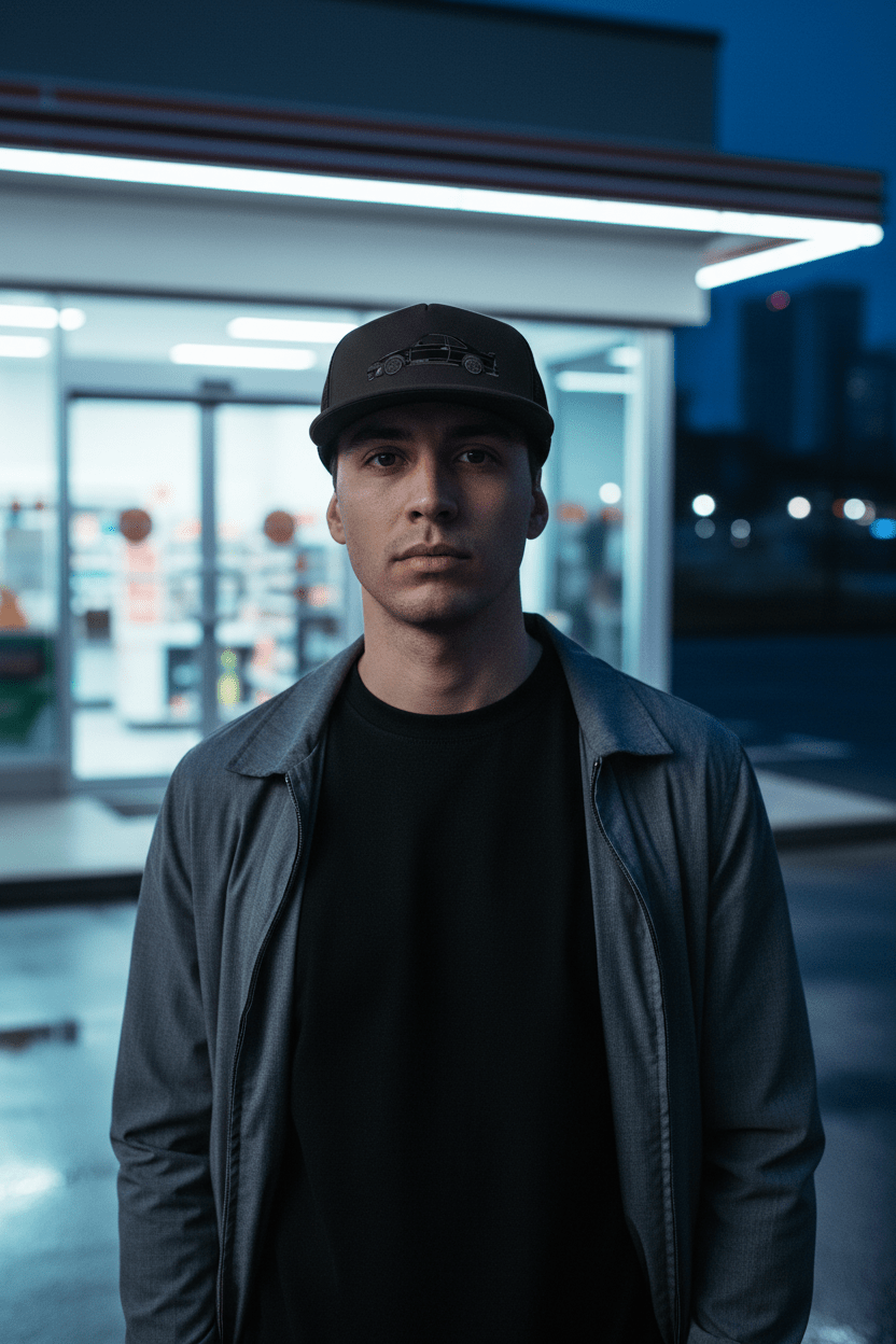 BCNR33 Embroidered Trucker Cap - Driver's Perspective