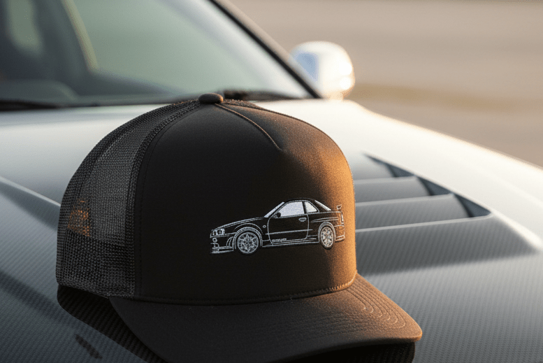 BNR34 Embroidered Trucker Cap - Driver's Perspective