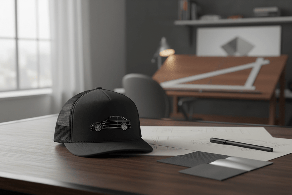 E46 M3 CSL Embroidered Trucker Cap - Driver's Perspective