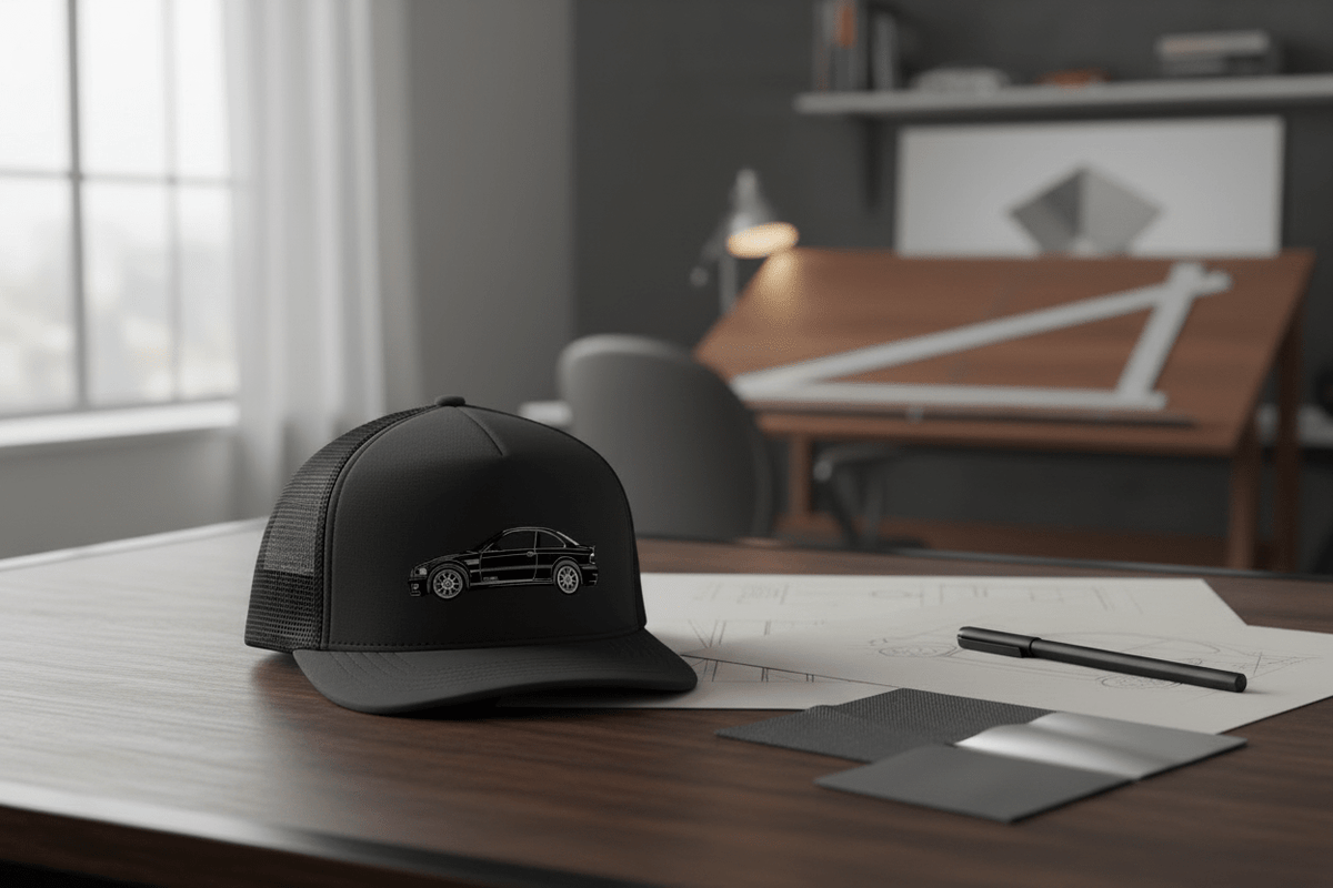 E46 M3 CSL Embroidered Trucker Cap - Driver's Perspective