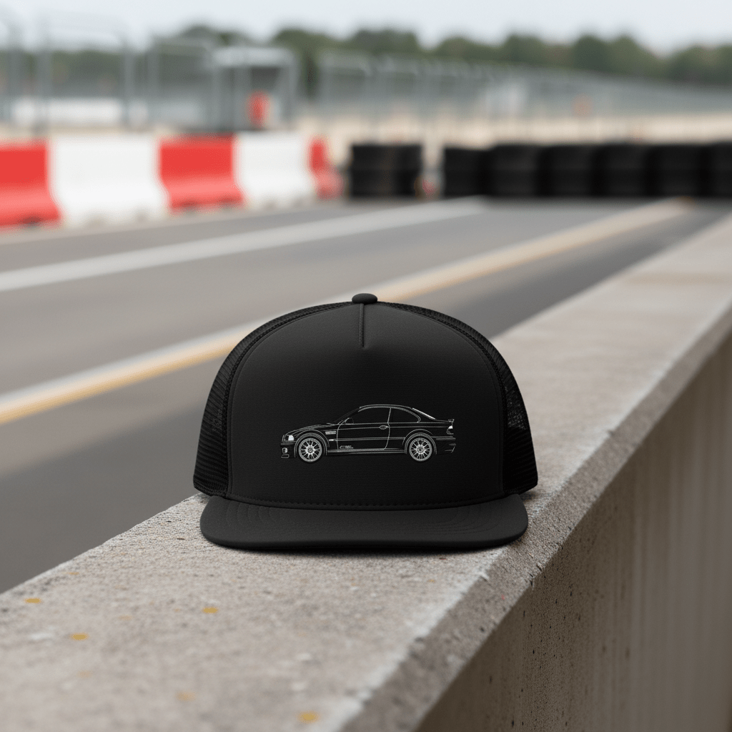 E46 M3 CSL Embroidered Trucker Cap - Driver's Perspective