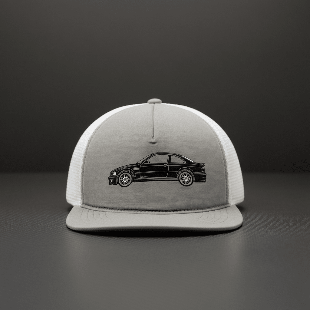 E46 M3 CSL Embroidered Trucker Cap - Driver's Perspective